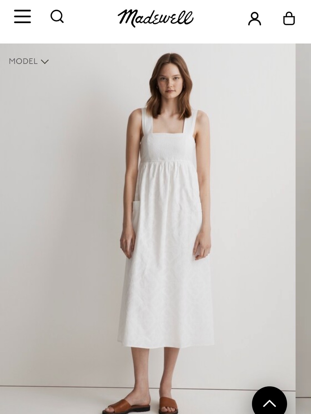 Madewell “Cutout Back Empire Midi Dress” Size 2 Like New